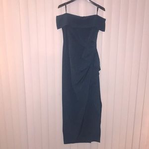 Vince Camuto Off the Shoulder Evening Dress, Teal, Size 14